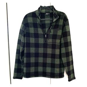Men’s Green/Black Plaid North Face Fleece